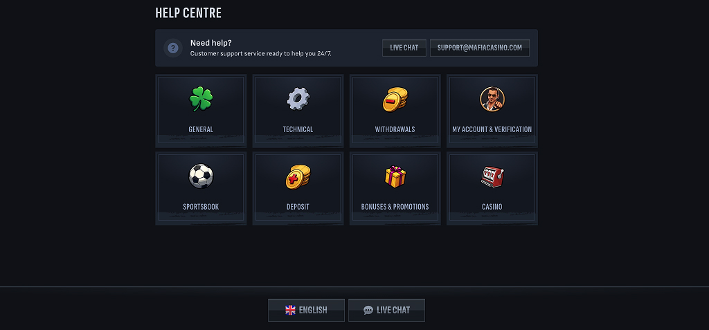 Mafia Casino Help Centre